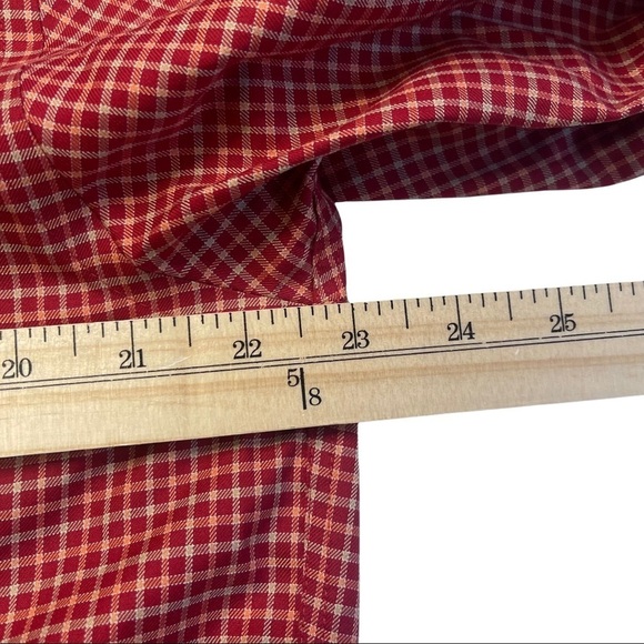 Eddie Bauer Red Plaid Casual Button Down Shirt Size M Relaxed Fit Checked L/S - Picture 5 of 11